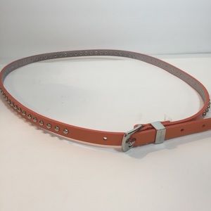 [Michael Kors] orange silver stud skinny belt